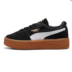 Puma Palermo Elevata Black and White Sneakers with Brown Sole